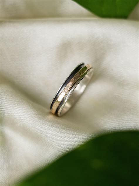 cherie lorraine|Silver + Gold Spinner Ring 